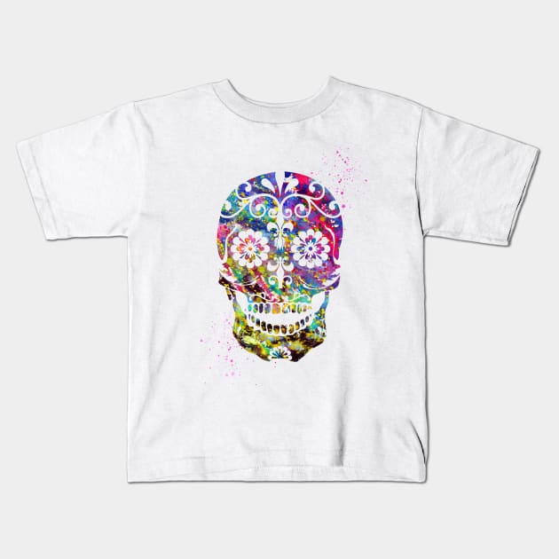 Sugar Skull Kids T-Shirt by erzebeth